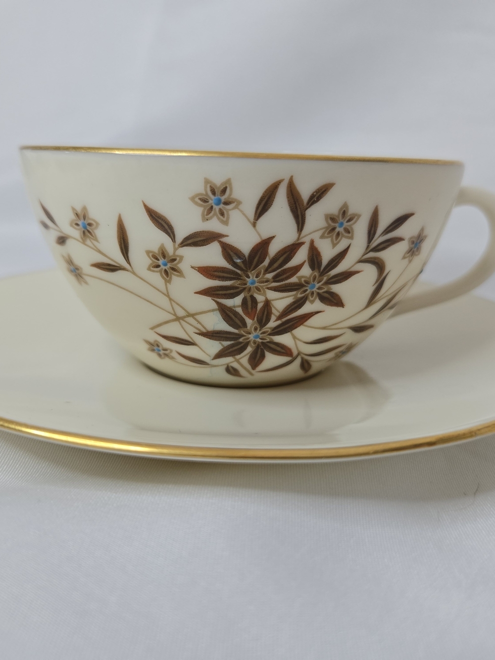Lenox Starlight Cup and Saucer Flowers Gold Trim Teacup